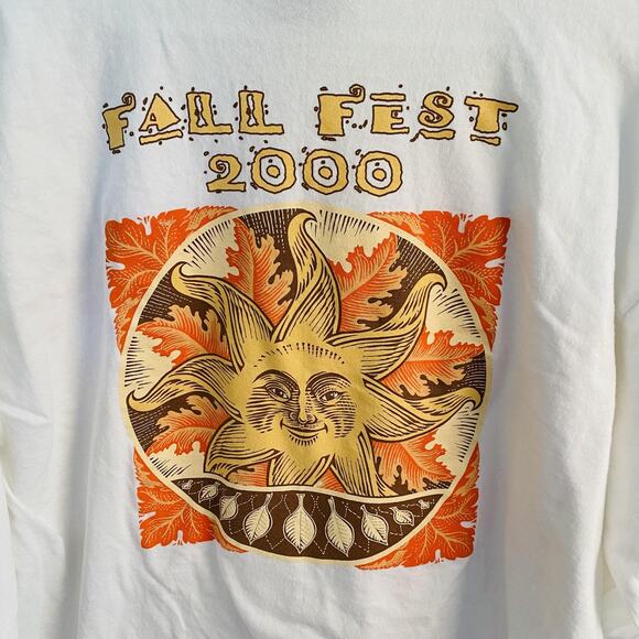 Vintage Fall Fest 2000 Shirt Mens Large White Long Sleeve USA 00s single stitch - Picture 1 of 7